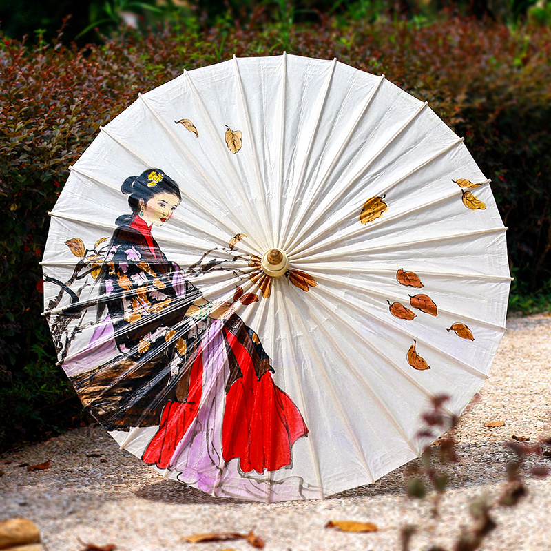 自贡人物手绘油纸伞