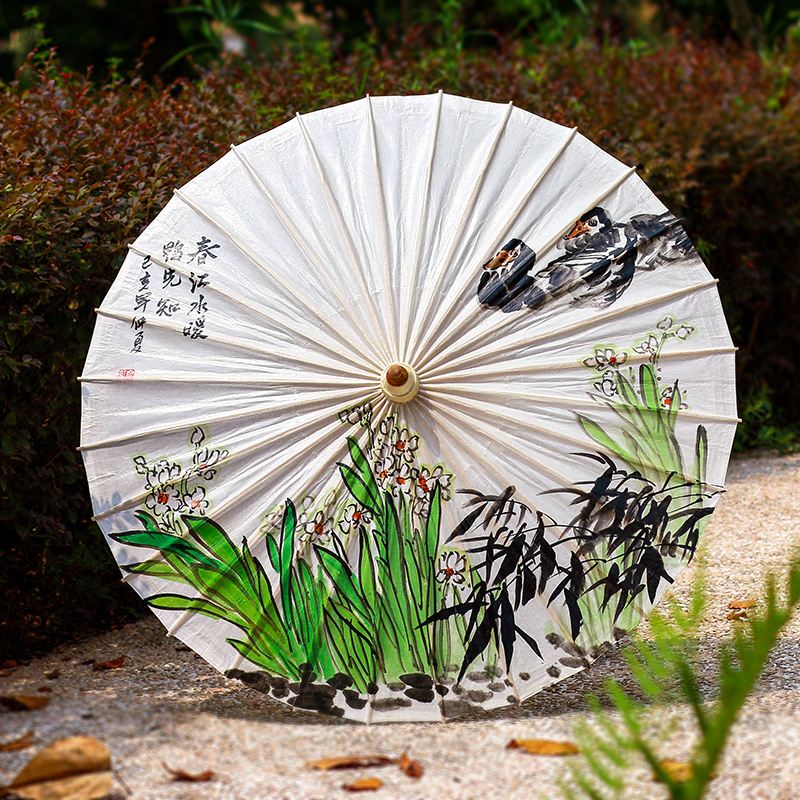 扬州山水手绘油纸伞
