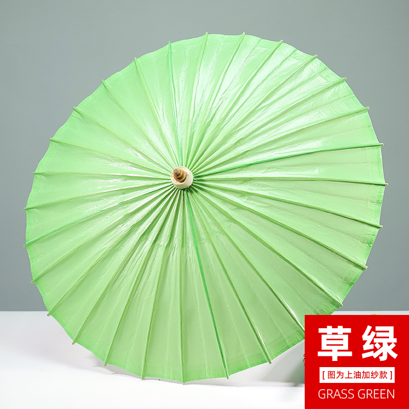 草绿色油纸伞