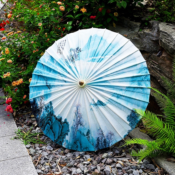 彩印油纸伞